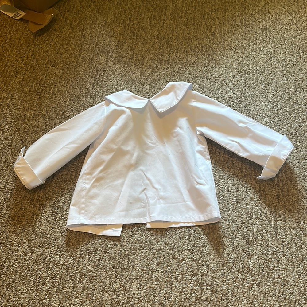 Classic Whimsy 18m Peter Pan collar shirt white EUC worn once